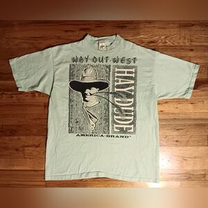 vintage single stitch Way Out West Cowboy Hay Dude t-shirt country western